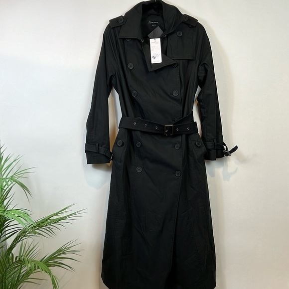 NWT Universal Standard Black Long Tirsa Trench Coat Belted 6-8 (2XS) - Picture 3 of 12